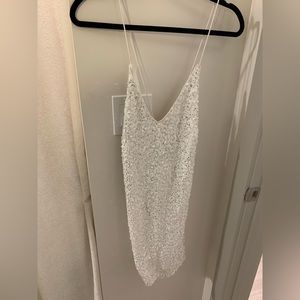 Lulu’s white sequin dress